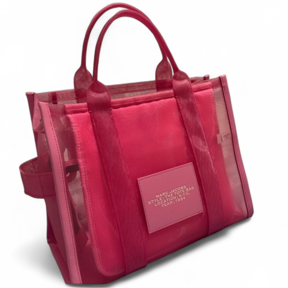 Marc Jacobs Mesh Barbie Pink Transparent The Tote Bag Kawaii Cutegoth Dopamine - Picture 4 of 4